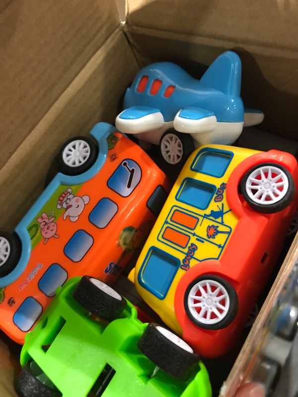 Photo 1 of 9 pcs Cars Toys for 2 3 4 5 Years Old Toddlers, Big Carrier Truck with 8 Small Cartoon Pull Back Cars, Colorful Assorted Vehicles, Transport Truck with Sound and Light, Best Gift for Boy and Girl