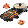 Photo 1 of 2 in 1 BBQ Grill and Hot Pot 72 sq. in. Aluminum Alloy Electric BBQ Stove Grill Pot for Family Dinner Friends Party
