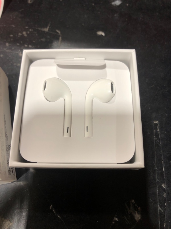 Photo 2 of Apple EarPods Headphones with Lightning Connector. Microphone with Built-in Remote to Control Music, Phone Calls, and Volume. Wired Earbuds for iPhone