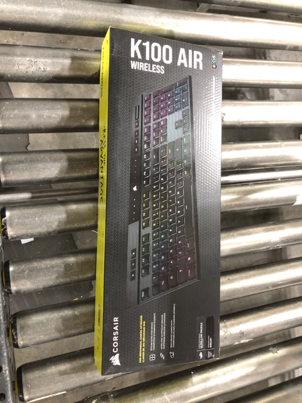 Photo 4 of Corsair K100 AIR Wireless RGB Mechanical Gaming Keyboard - Ultra-Thin, Sub-1ms Slipstream , Low-Latency Bluetooth, Cherry MX Ultra Low Profile Keyswitches - NA Layout, QWERTY - Black
