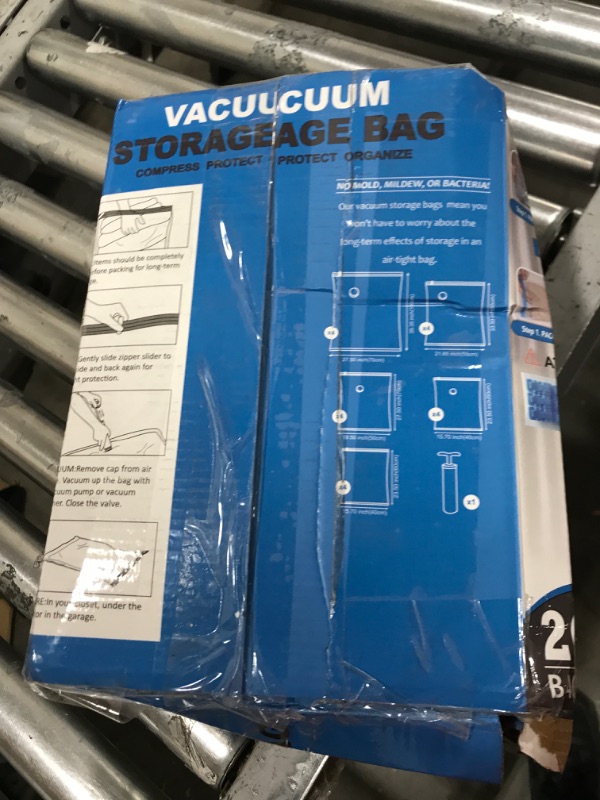 Photo 2 of 20 Pack Vacuum Storage Bags, Space Saver Bags (4 Jumbo/4 Large/4 Medium/4 Small/4 Roll) Compression for Comforters and Blankets, Sealer Clothes Storage
