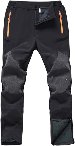 Photo 1 of Gash Hao Mens Snow Ski Waterproof Softshell Snowboard Pants Outdoor Hiking Fleece Lined Zipper Bottom Leg, 32 x 30