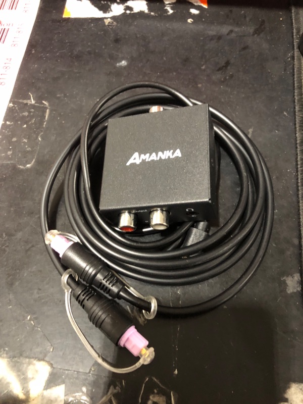 Photo 2 of Audio Converter, AMANKA Digital to Analog Audio Decoder with Digital Optical Toslink and Coaxial Inputs to Analog RCA and AUX 3.5mm (Headphone) Outputs Fiber Cable Included
