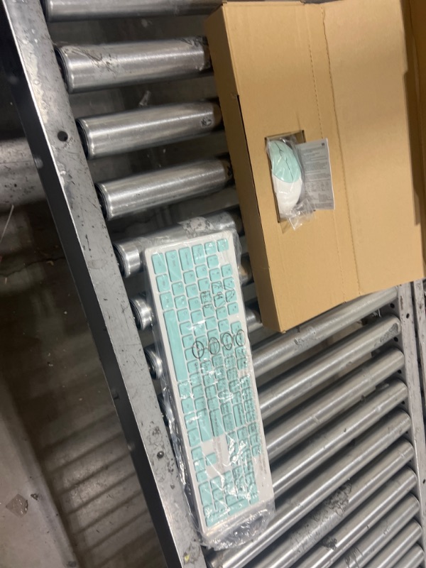 Photo 1 of Wireless Keyboard and Mouse, WisFox Full-Size Wireless Mouse and Keyboard Combo, 2.4GHz Silent USB Wireless Keyboard Mouse Combo for PC Desktops Computer, Laptops, Windows (Mint Green and White)