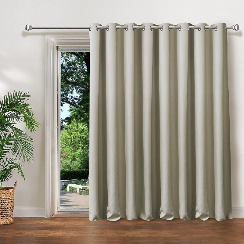 Photo 1 of 50 "W x 102" L Solid Curtain Thickened Thermal Insulation 95% Blackout Curtain for Living Room, Grommet top Curtain,Beige (1 Panel)
