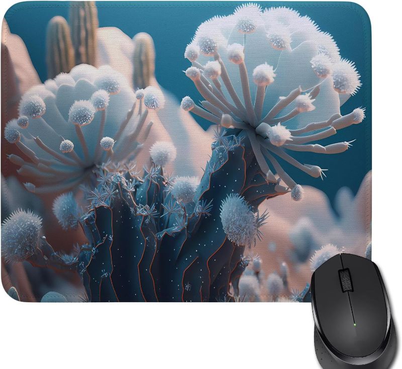 Photo 1 of Premium-Textured Mouse Mat, Non-Slip Rubber Base Mouse Pad for Laptop? 10.2 x 8. 3in Mouse Pad (Snowflake)
