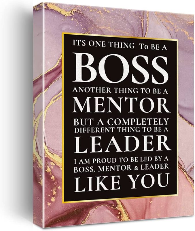 Photo 1 of Inspirational Quote Canvas Wall Art It’s One Thing to be a Boss Canvas Print Positive Boss Appreciation Painting Wall Decor Framed Thank You Boss Gift 12x15 Inch