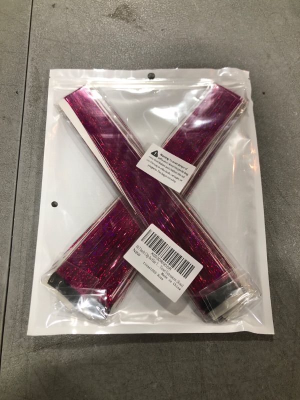 Photo 1 of 19.7 Inch Clip In Hair Tinsel Fairy Hair Tinsel Kit Clips Clip On Glitter Hair Tinsel Extensions (Rose)
