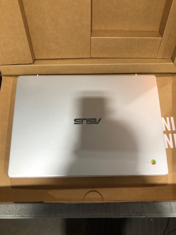 Photo 2 of ASUS C424MA-AS48F Chromebook C424, 14.0" 180 Degree FHD NanoEdge Display, Intel Dual Core Celeron Processor, 4GB LPDDR4 RAM, 128GB Storage, Silver Color, C424MA-AS48F Celeron | 4GB | 128GB