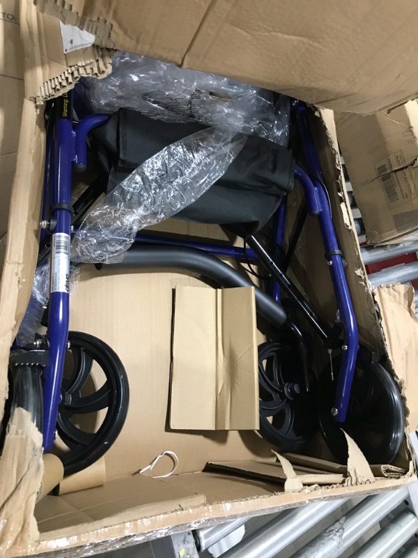 Photo 2 of Drive Medical 10257BL-1 4-Wheel Rollator Walker With Seat & Removable Back Support, Blue