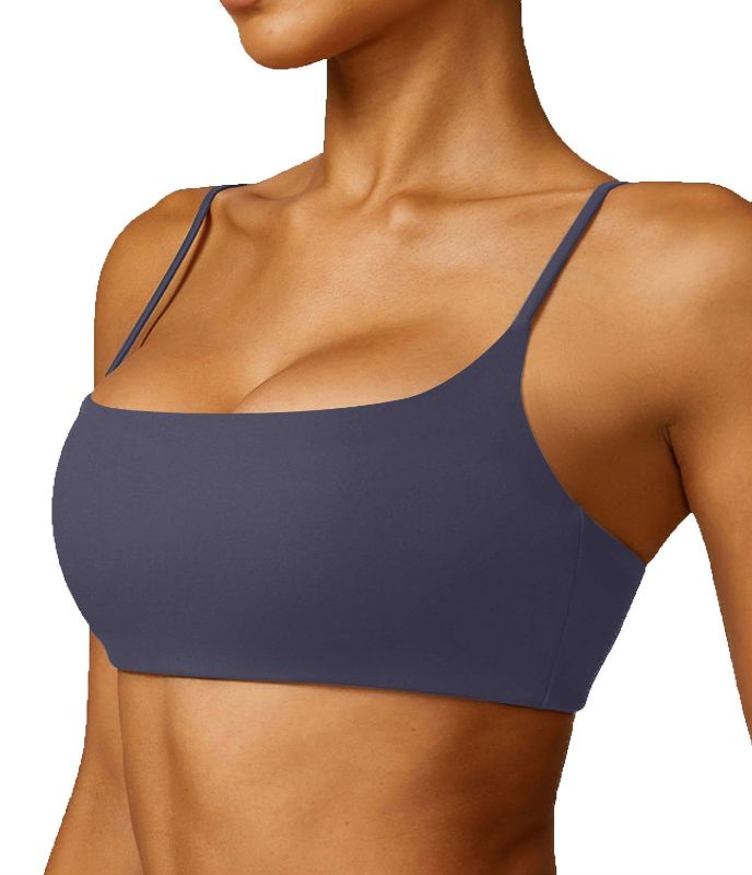 Photo 1 of Comper Women's Sports Bras Wirefree Racerback Workout Bras Sexy Thin Straps Yoga Sport Bras with Removable Pads
