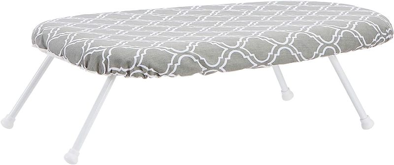 Photo 1 of Amazon Basics Tabletop Ironing Board with Folding Legs - Trellis Removable Cover, Chevron
