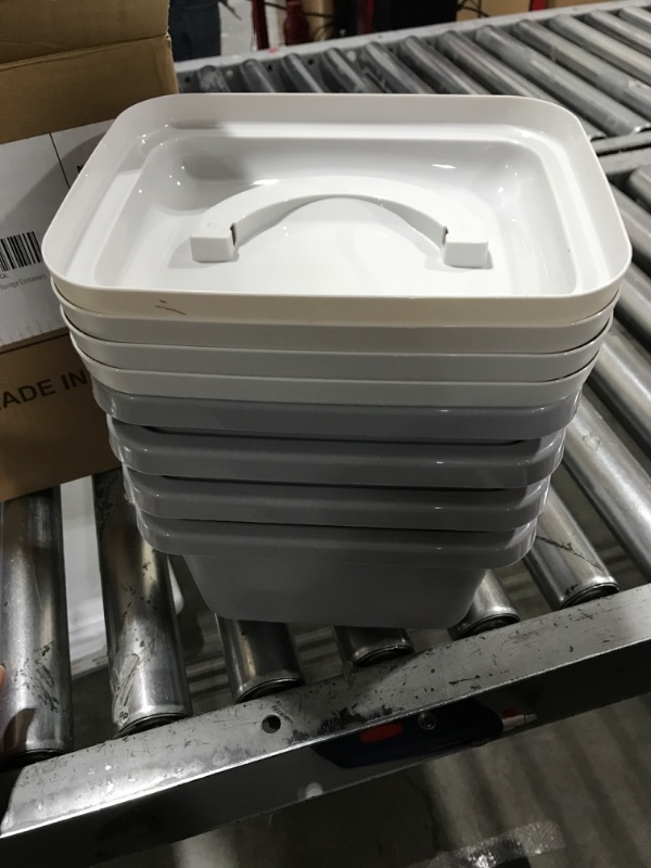 Photo 1 of Naivees 4 Pack Storage Latch Bins with Lids/Handle, Plastic Storage Containers