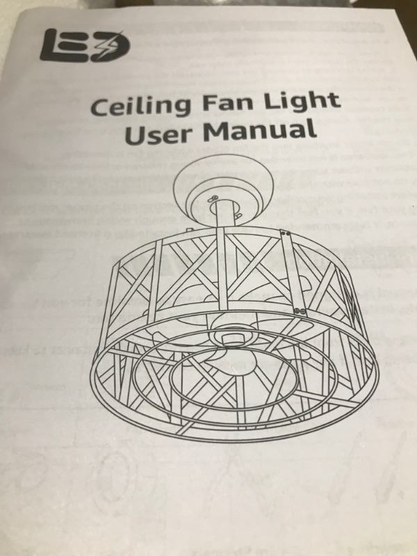 Photo 1 of LEDIARY 16in Caged Fandelier Ceiling Fan with Light, Upgrated 360°Oscillating Small Black Farmhouse Ceiling Fan with Remote for Kitchen, Bedroom(6 Speed,1/2/4/8h Timing) Black-360° Oscillating