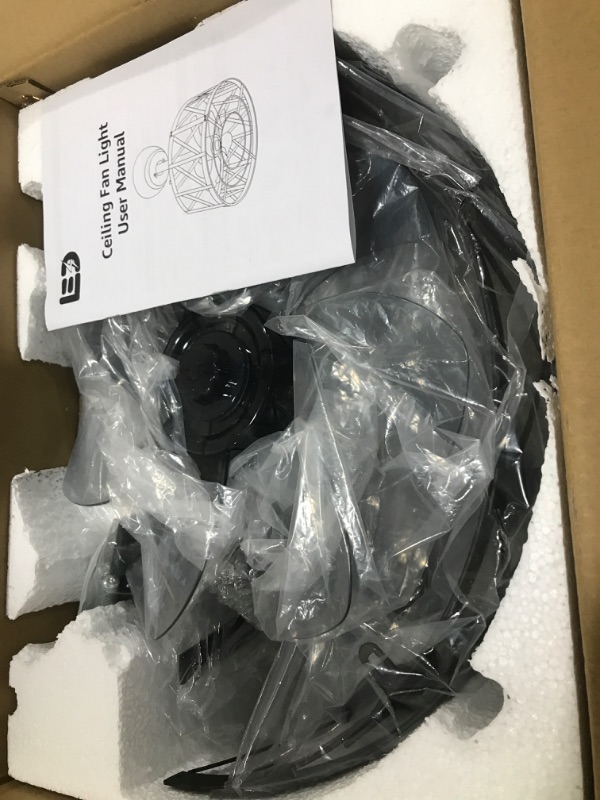 Photo 1 of LEDIARY 16in Caged Fandelier Ceiling Fan with Light, Upgrated 360°Oscillating Small Black Farmhouse Ceiling Fan with Remote for Kitchen, Bedroom(6 Speed,1/2/4/8h Timing) Black-360° Oscillating