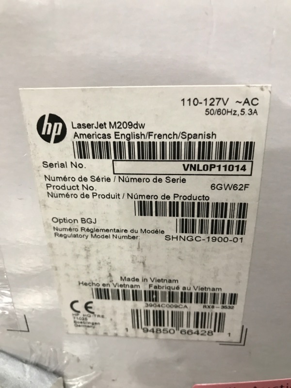 Photo 5 of HP Laserjet M209dw Wireless Black & White Printer, with Fast 2-Sided Printing (6GW62F) and Instant Ink $5 Prepaid Code Printer + Instant Ink