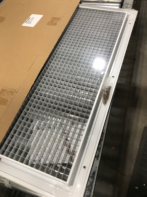 Photo 2 of 10" x 24" or 24" x 10" Cube Core Eggcrate Return Air Grille - Aluminum Rust Proof - HVAC Vent Duct Cover - White [Outer Dimensions: 11.75 X 25.75] 10 x 24 Return Grille