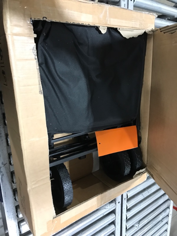 Photo 1 of Tempera Collapsible Foldable Wagon with 220lbs Weight Capacity, Folding Wagon with All-Terrain Wheels, Havy Duty Utility Wagon for Sports, Grocery, Garden, Beach, Black