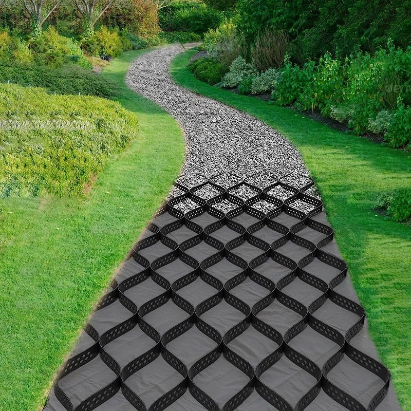 Photo 1 of 2" Thick Gravel Ground Grid 10ft x 33ft - Geo Grid Driveway Stabilization Grids, Gravel Retainer Grid 1885 LBS Per Sq ft, Geocell Geogrid for Walkway Driving RV Parking Slopes and Garden