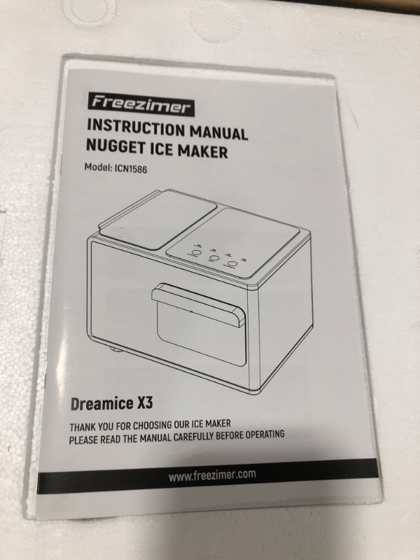 Photo 3 of Freezimer Dreamice X3 | Nugget Ice Maker Machine Countertop Sonic Ice Kid Friendly | Pebble Ice Maker Chewable Soft Ice | Self Cleaning Pellet Ice Makers | 40lbs/24h Piano Black