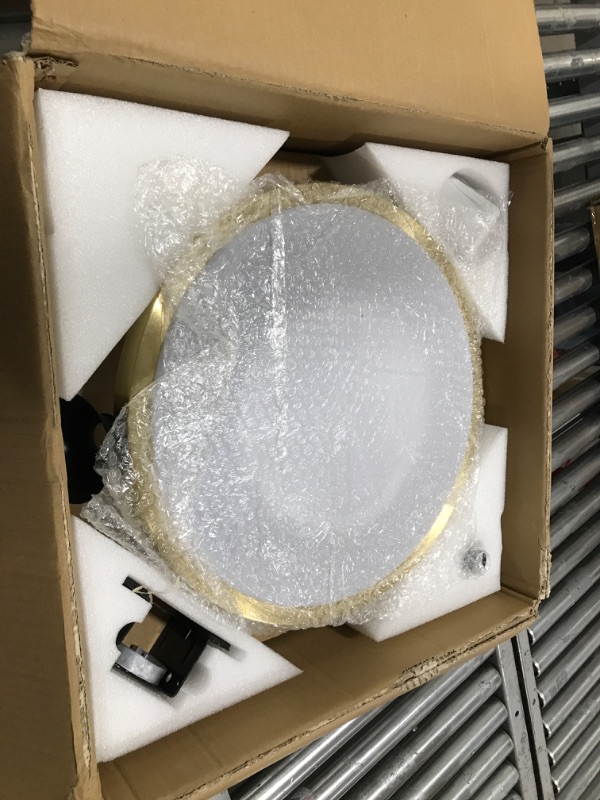 Photo 1 of HOREVO Smart Retractable Ceiling Fan with Lights and Bluetooth Speaker - 36", Color Changing, Alexa and Google App Control - Black and Gold 24w-WIFI Black&Gold-36 inch