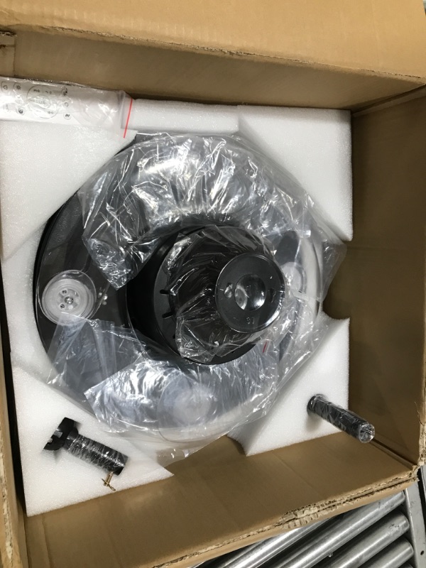 Photo 1 of HOREVO Smart Retractable Ceiling Fan with Lights and Bluetooth Speaker - 36", Color Changing, Alexa and Google App Control - Black and Gold 24w-WIFI Black&Gold-36 inch