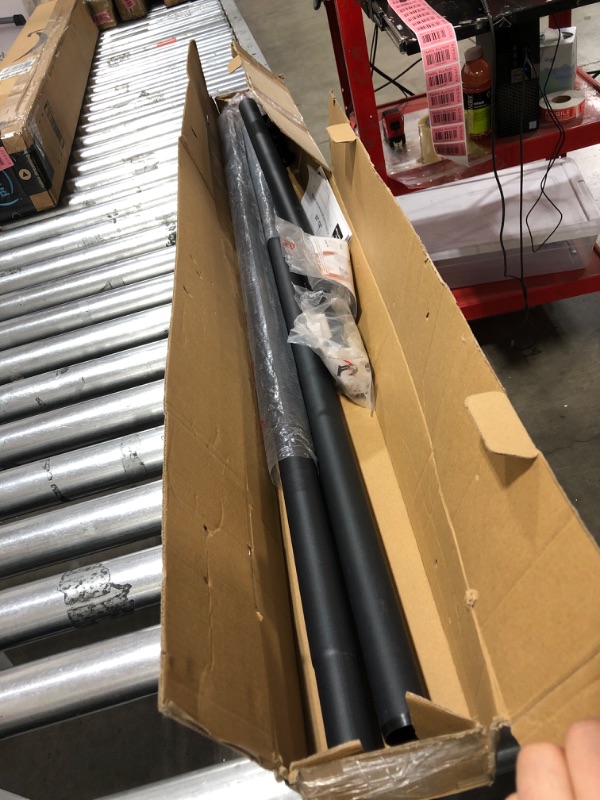 Photo 1 of Refrze Room Divider Tension Curtain Rod, Tension Shower Curtain Rods, Premium Tension Windows Curtain Rods,No Drilling,Adjustable Bathroom Stall Tension Pole-Black 83-122 Inch Black 83-122"