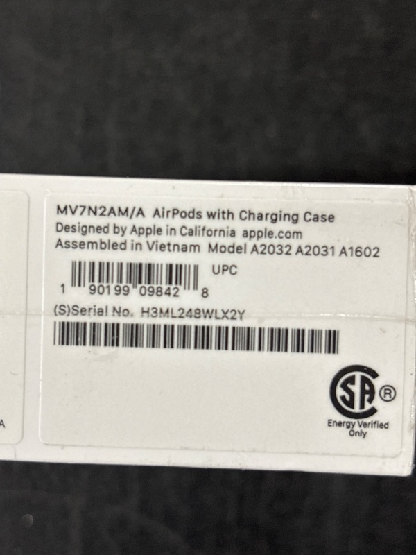 Photo 1 of AirPods with Charging Case - FACTORY SEALED - OPENED FOR PICTURES 