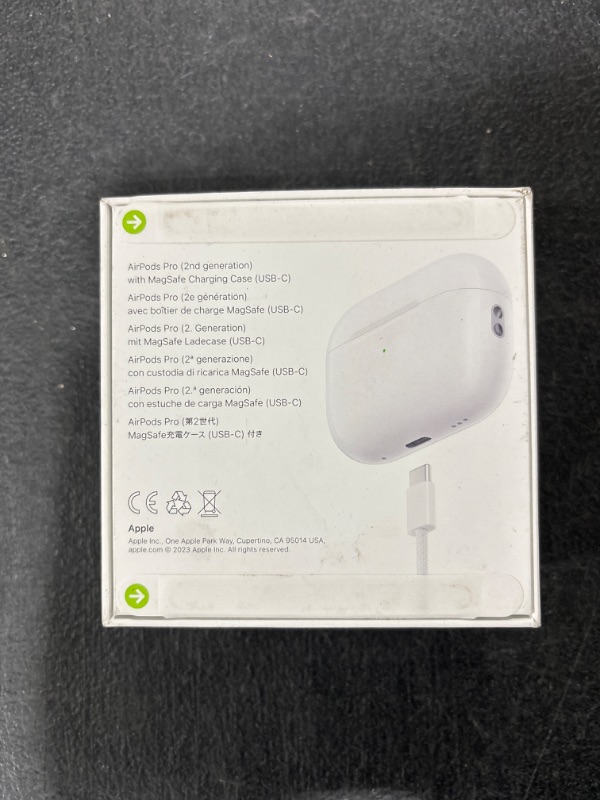 Photo 5 of Apple AirPods Pro (2nd Generation) Wireless Ear Buds with USB-C Charging, Up to 2X More Active Noise Cancelling Bluetooth Headphones, Transparency Mode, Adaptive Audio, Personalized Spatial Audio USB-C Without AppleCare+ - FACTORY SEALED - OPENED FOR PICT