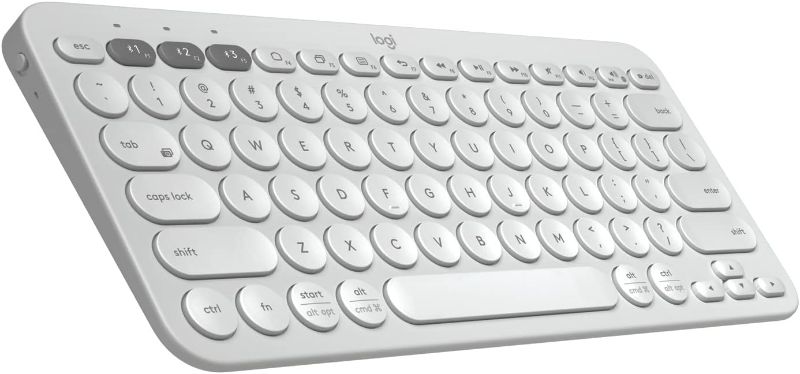 Photo 1 of Logitech K380 Pebble Multi-Device Bluetooth Keyboard – Windows, Mac, Chrome OS, Android, iPad, iPhone, Apple TV Compatible – with Flow Cross-Computer Control and Easy-Switch up to 3 Devices