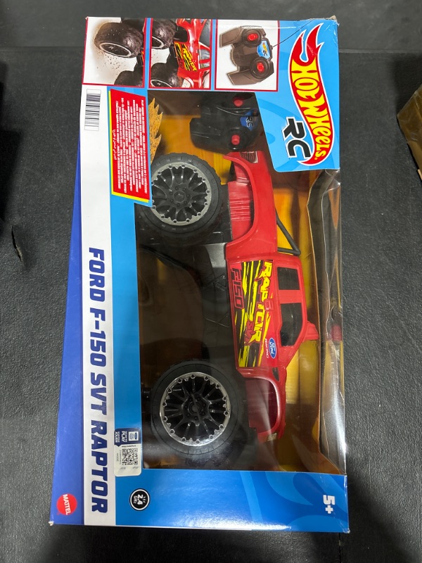 Photo 2 of ?Hot Wheels Remote Control Truck, Red Ford F-150 RC Vehicle With Full-Function Remote Control, Large Wheels & High-Performance Engine, 2.4 GHz With Range of 65 Feet HW FORD TRUCK RC
