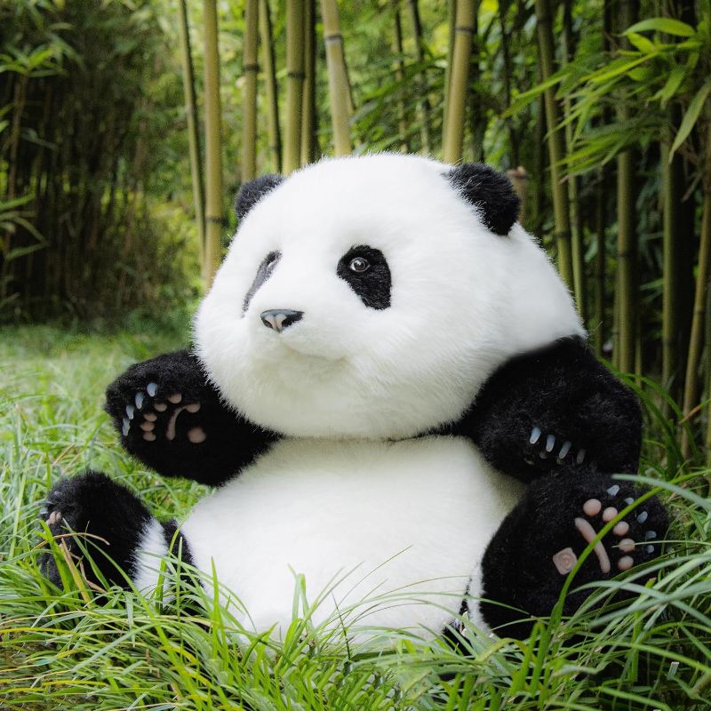 Photo 1 of Chongker Weighted Stuffed Animals,4.6LB Weighted,Realistic Handmade Stuffed Giant Panda Plush,Lifelike Panda Plush (Panda Sitting)
