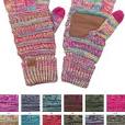Photo 1 of cc women solid ribbed gloves three tone coral