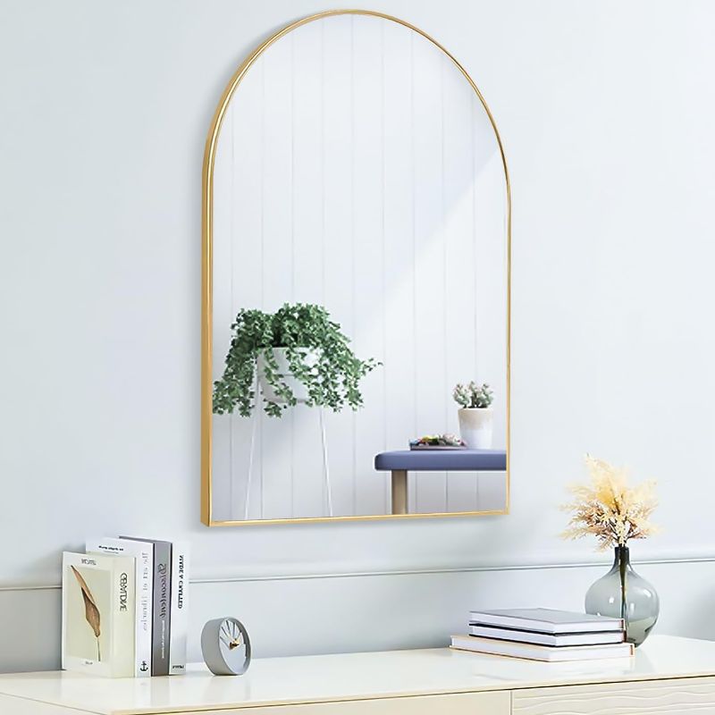 Photo 1 of 20x30 Arch Mirror Rectangle Wall Mounted Metal Frame Mirrors for Entryway Bedroom Bathroom Living Room 20 30 24x36 inch Black Silver - Gold
