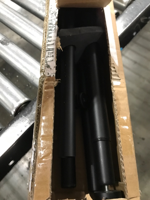 Photo 1 of 2 Pack Heavy Duty 1 Inch Diameter Single Curtain Rods 36-72” Adjustable Window Curtain Rod with Aluminum Alloy Cylindrical Cap Finials, Wall Mount and Ceiling Mount, Matte Black Matte Black 36-72"