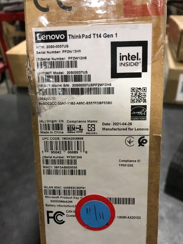 Photo 3 of Lenovo ThinkPad T14 Gen 1 20S00037US 14" Notebook - Full HD - 1920 x 1080 - Intel Core i5 (10th Gen) i5-10310U 1.60 GHz - 16 GB RAM - 512 GB SSD - Windows 10 Pro - Intel UHD Graphics - IEEE 802.1