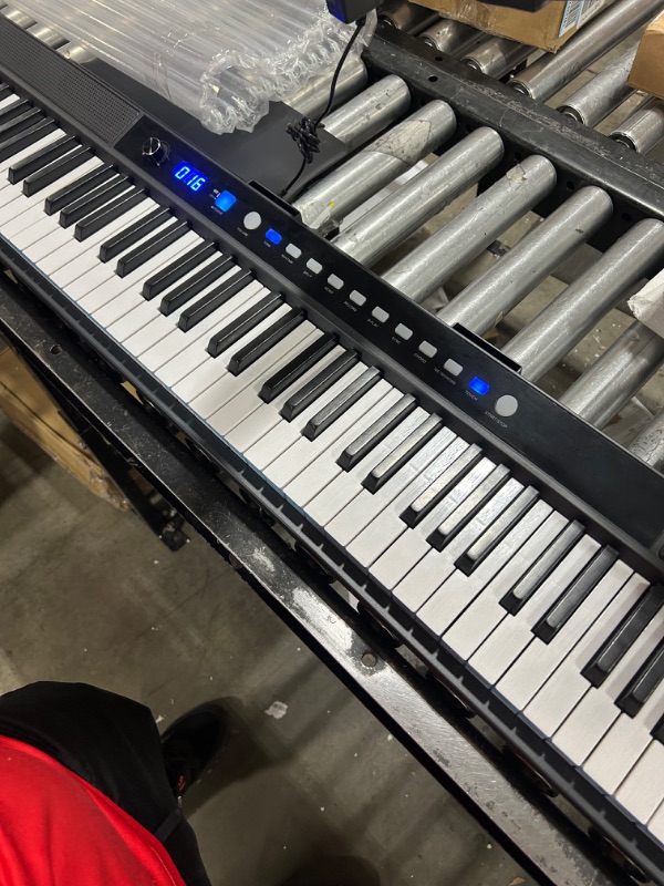 Photo 1 of Asmuse 88-Key Full Size Electric Piano Keyboard Set, Portable Digital Piano with Sustain Pedal, Power Supply, Built-In Speakers, Black