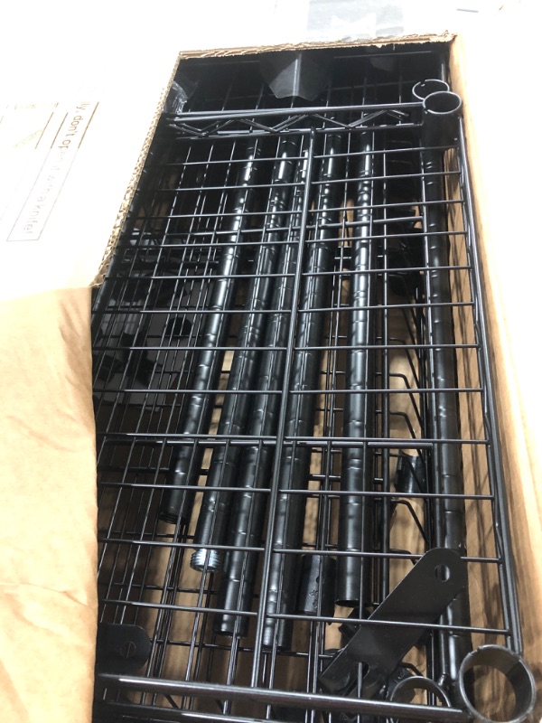Photo 1 of Xiofio 6 Tiers Heavy Duty Garment Rack,Clothing Storage Organizer,Metal Clothing Rack, Adjustable Clothing Rack with Hanging Rod and Wire Fixing Baskets,46.7"L x 15.7"W x 70.5"H Max Load 600LBS,Black