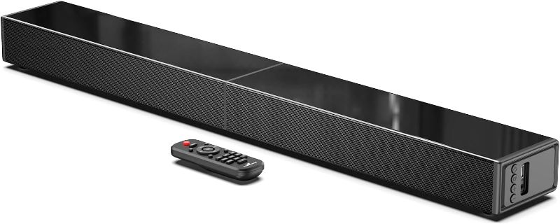 Photo 1 of 2.1 CH Soundbar with Built-in Subwoofer, 31 Inch Sound Bar for TV with Bluetooth/HDMI ARC/Optical/AUX/USB Connections