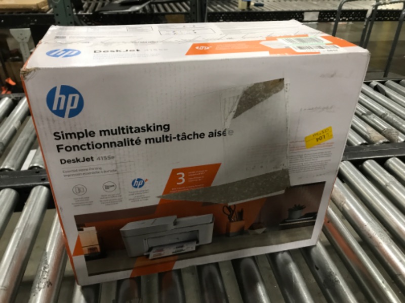 Photo 2 of HP DeskJet 4155e Wireless Color All-in-One Printer with bonus 6 months Instant Ink (26Q90A), white