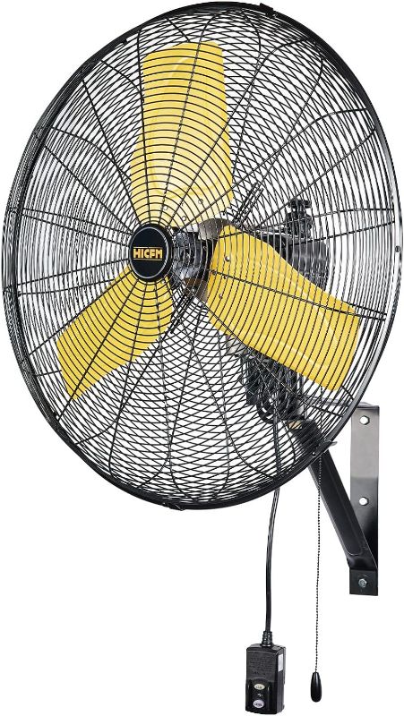 Photo 1 of 24" Oscillating Wall Fan, 8900 CFM High Velocity Industrial Wall Mounted Heavy Duty Shop Fans with 3 Speed Settings 80° Oscillation for Outdoor Commercial Garage Warehouse workshops Factory
