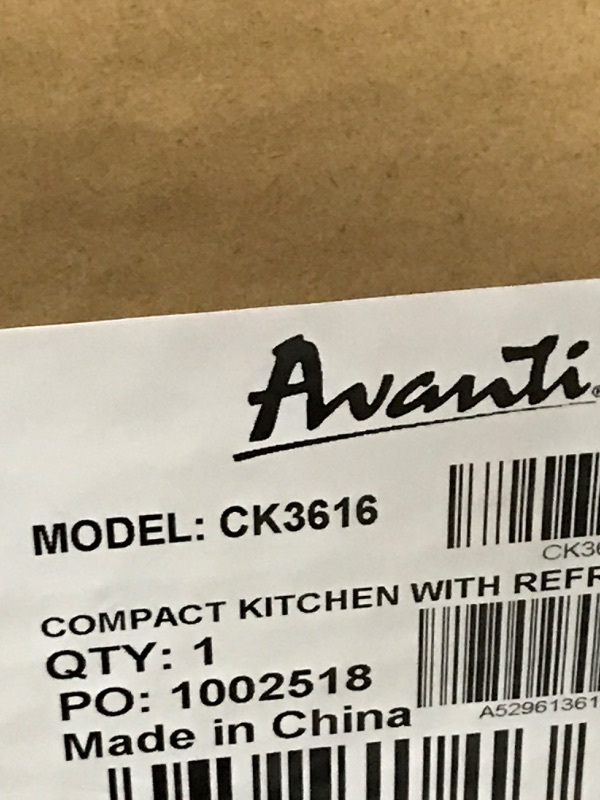 Photo 4 of Avanti CK3616 36" Energy Star Rated Complete Compact Kitchen Stainless Steel Sink and White body
