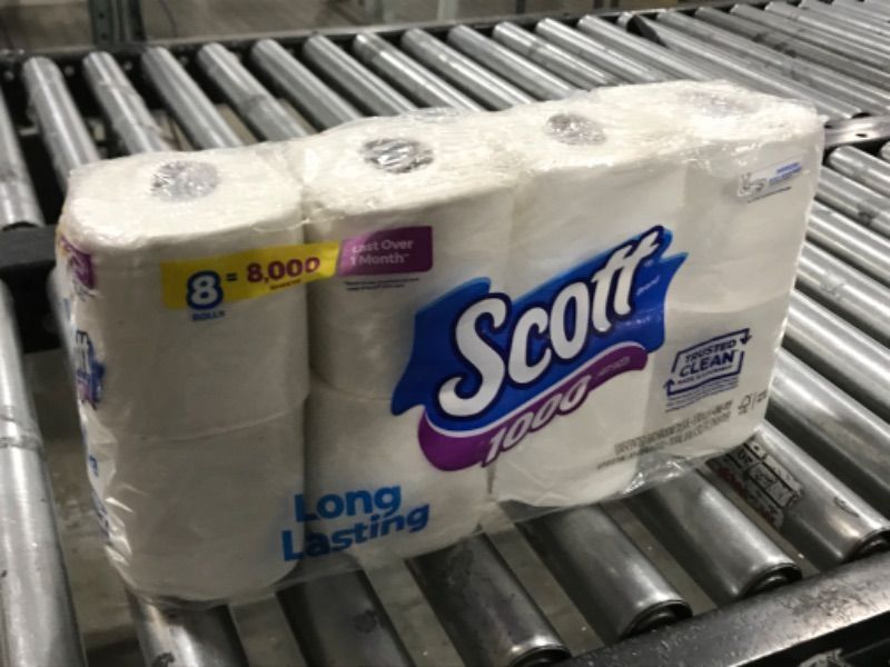 Photo 2 of Scott 1000 Sheets Per Roll, 8 Toilet Paper Rolls, Bath Tissue
