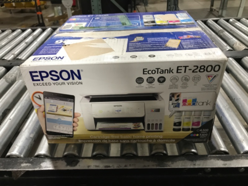 Photo 2 of Epson EcoTank ET-2800 Wireless Color All-in-One Cartridge-Free Supertank Printer with Scan and Copy â€“ The Ideal Basic Home Printer - White ET-2800-W White