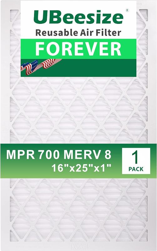 Photo 1 of Ubeesize 16x25x1 MERV 8 Pleated Air Filter, Premium AC Furnace Air Filter with Reusable Filter Frame
