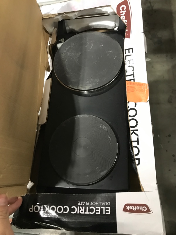 Photo 3 of Techwood ES-3203 Hot Plate Electric Double Burner 1800W for Cooking with Adjustable Temperature & Stay Cool Handles, Black Stainless Steel, Compatible for All Cookwares Stainless Steel Double Hot Plates