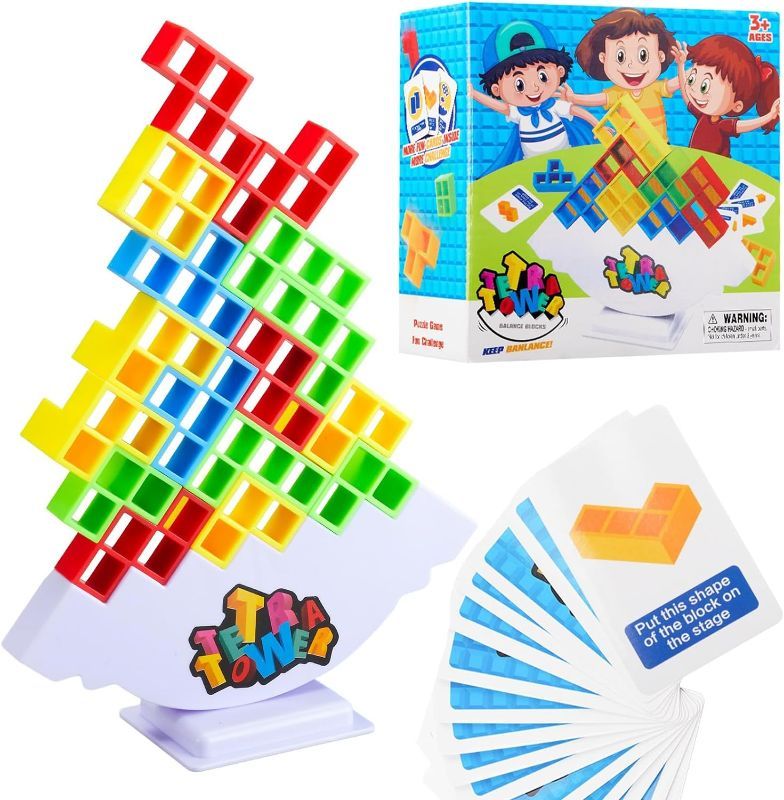 Photo 1 of BNNECEU 48PCS Tetra Tower Stacking Game, Balance and Fun Board Games for Family Games, Parties and Team Building Block Toys