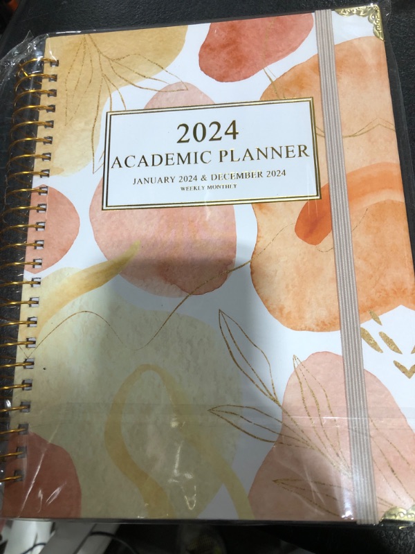 Photo 2 of 2024 Planner - Weekly Monthly Planner 2024,Jan.2024-Dec.2024,6.3x8.5 Academic Agenda Planner with Tabs,Spiral Bound,Elastic Closure.BOHO
