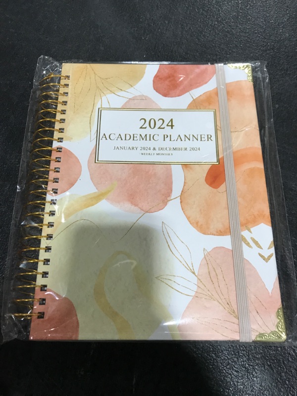 Photo 1 of 2024 ACADEMIC PLANNER FLORAL PATTERN  ORANGE  