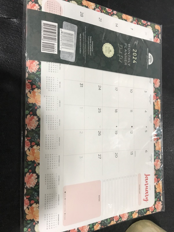 Photo 2 of 2023-2024 Watercolor Floral Desk Pad Office Calendar by Bright Day, 18 Month 15.5 x 11 Inch, Cute Colorful Planner
